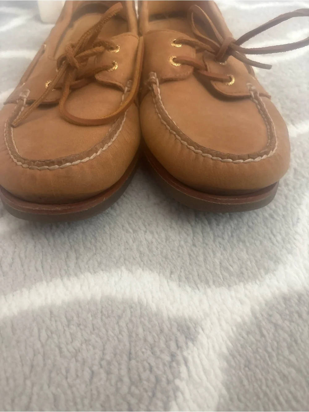 Sperry top slider authentic original STS10467 men’s 10.5W leather boat shoes tan